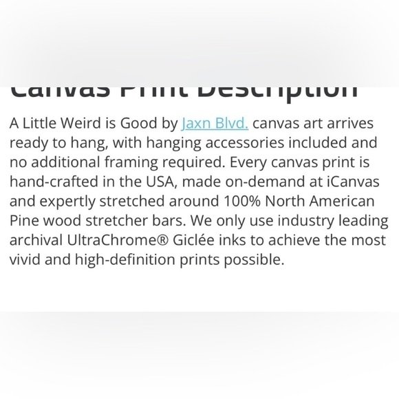 JAXN BLVD A Little Weird is Good - Canvas Print​​​​​​​​​ - Picture 4 of 4